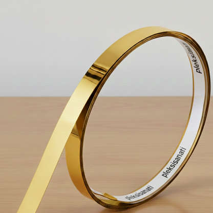 Lüks Aynalı Altın Pleksi Duvar Şeridi - Kendinden Yapışkanlı Dekoratif Çıta