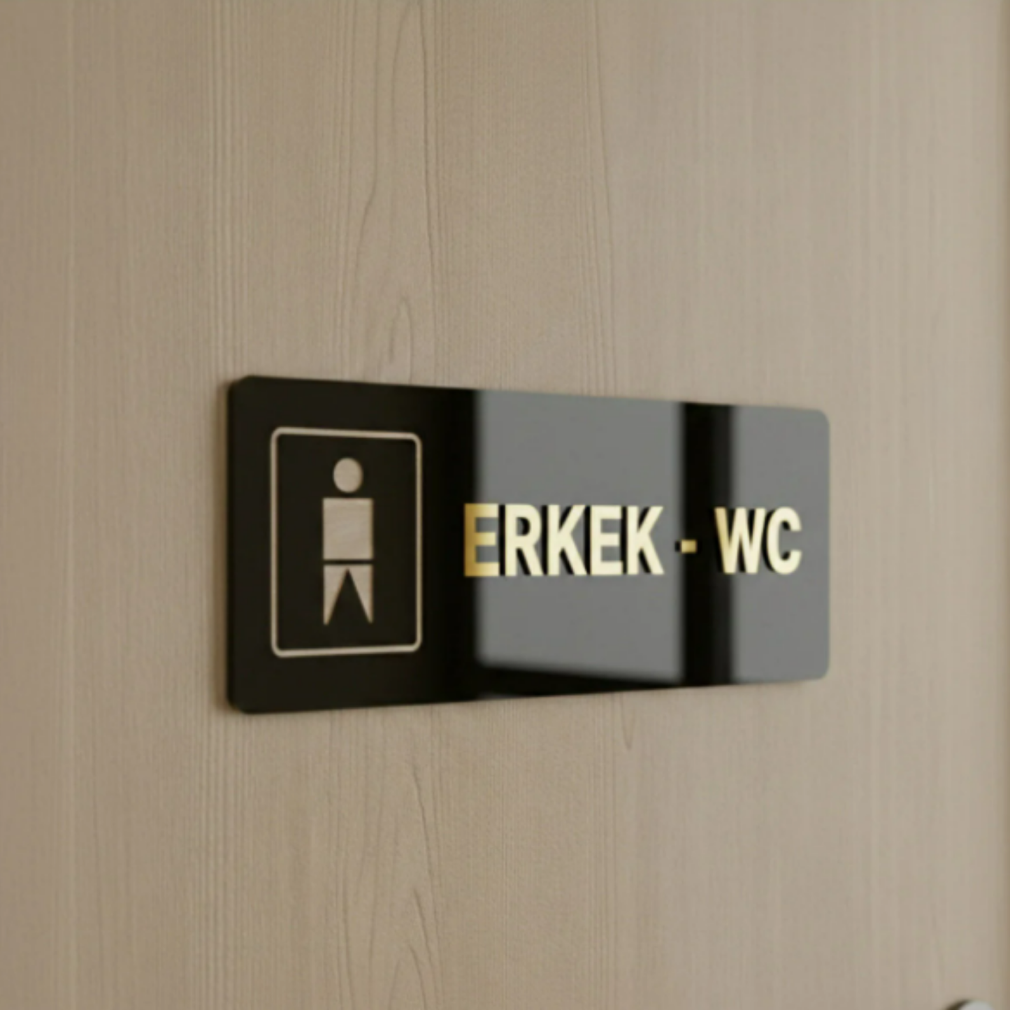Pleksi Erkek WC Yönlendirme Tabelası - Çift Renk