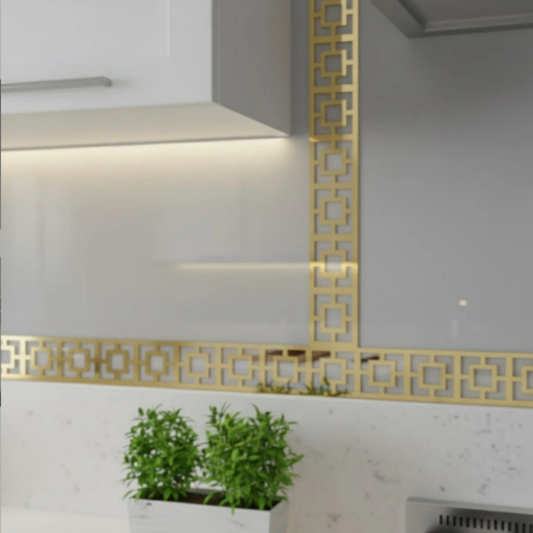 (20 Adet) Parlak Altın Aynalı 3D Duvar Dekoru | Kendinden Yapışkanlı Kare Dekor