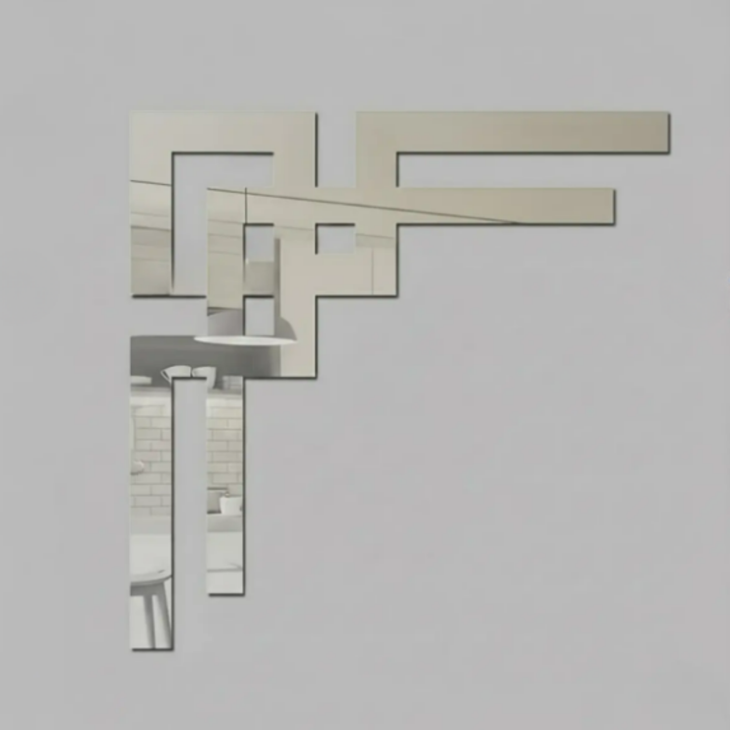 4 Parça Gardırop Komidin Duvar Köşe Süsü Seti - Altın Gümüş Rengi - Mobilya Süsü